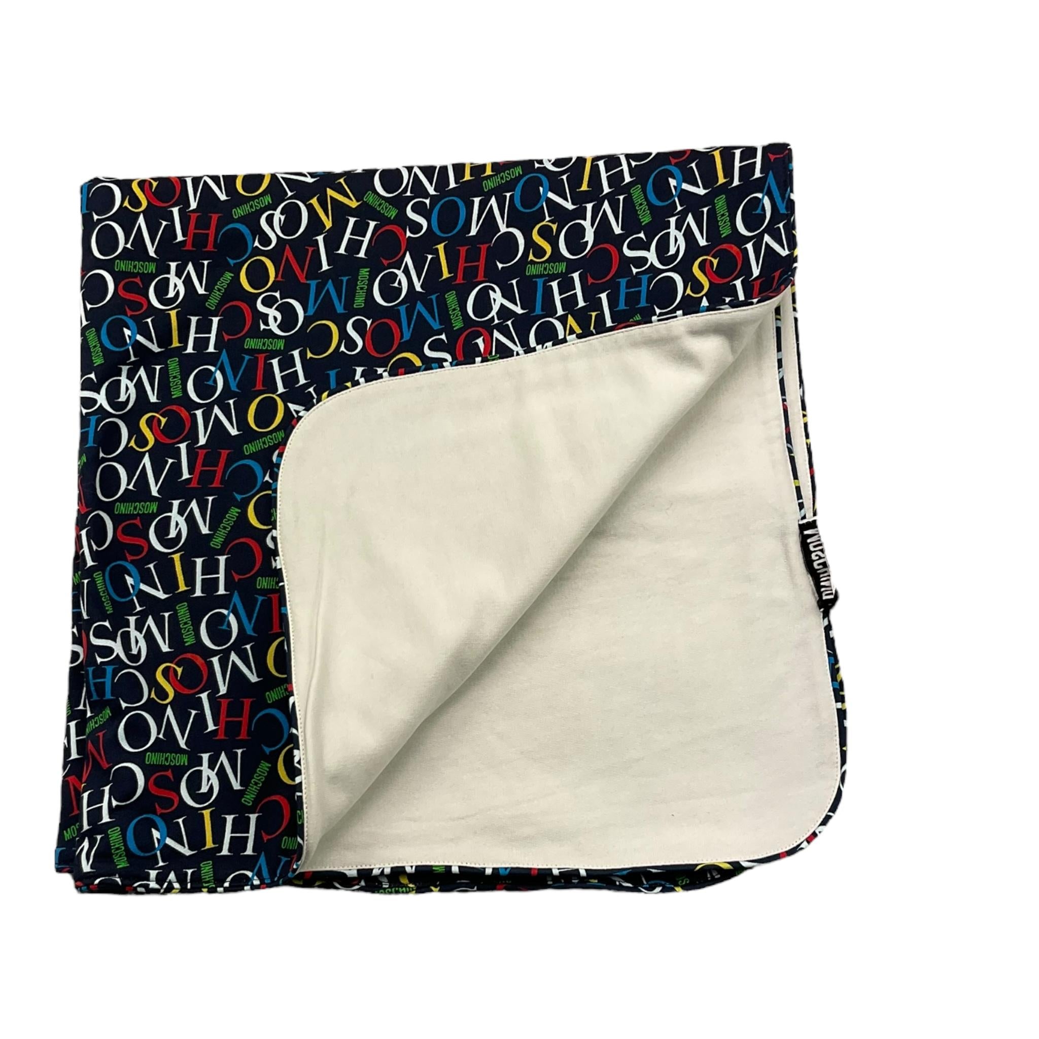 MOSCHINO coperta tinta unita con stampa Blu per Neonato MOB00F BLU MOSCHINO 