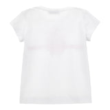 Monnalisa T-Shirt Girocollo Tinta Unita con Stampa per Bambina 11E609 BIANCO MONNALISA 