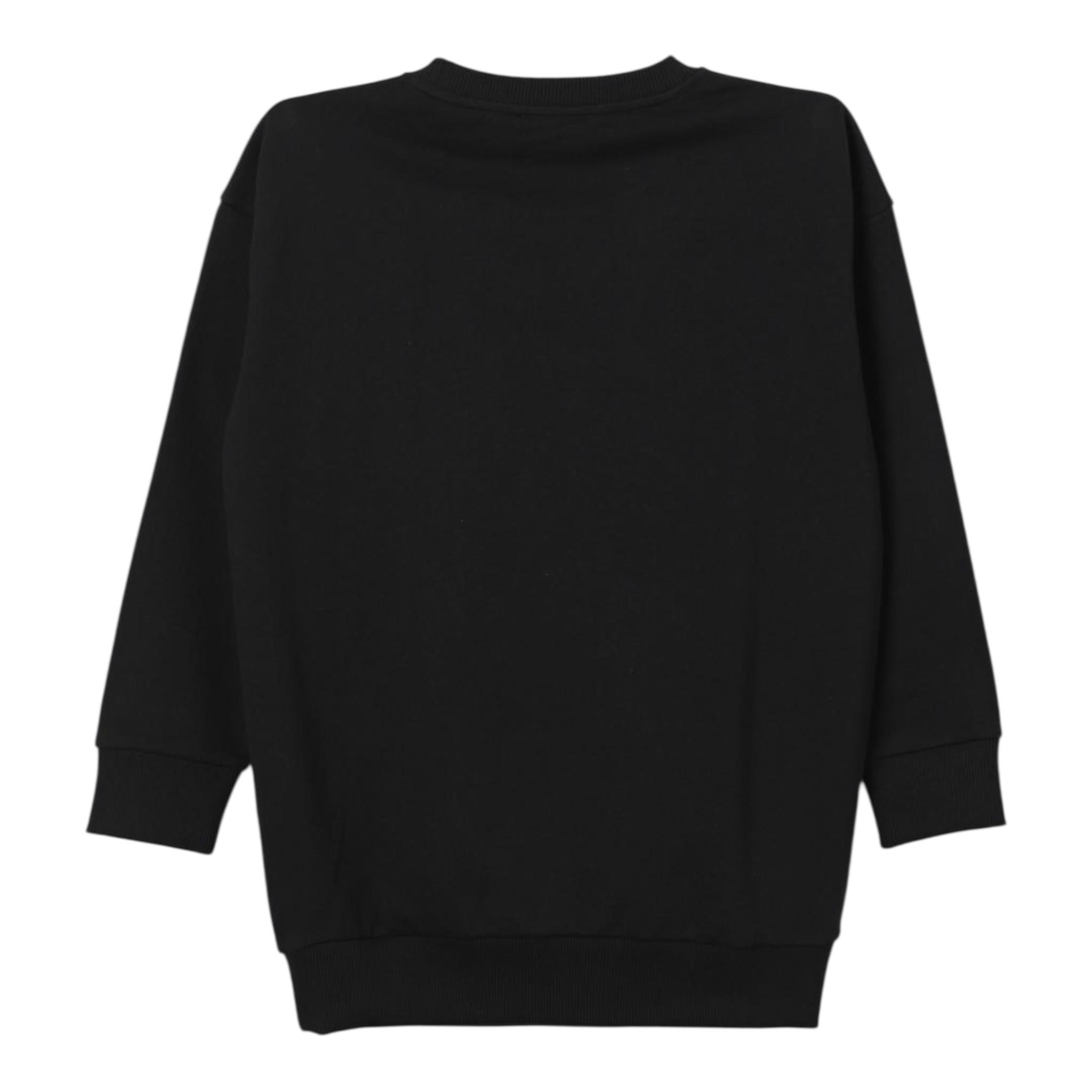 Balmain Abito Modello Felpa Tinta Unita con Brillantini per Bambina BV4A80 NERO BALMAIN 