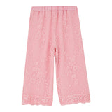 Liu Jo Schlichte Palazzo-Hose mit rosa Stickerei für Mädchen