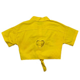 M+E‘ Schlichtes Halbarm-Shirt mit gelbem Rückenloch für Mädchen
