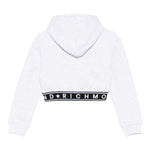 John Richmond Felpa Tinta Unita con Cappuccio E Elastico per Bambina RGP25111FE GRIGIO JOHN RICHMOND 