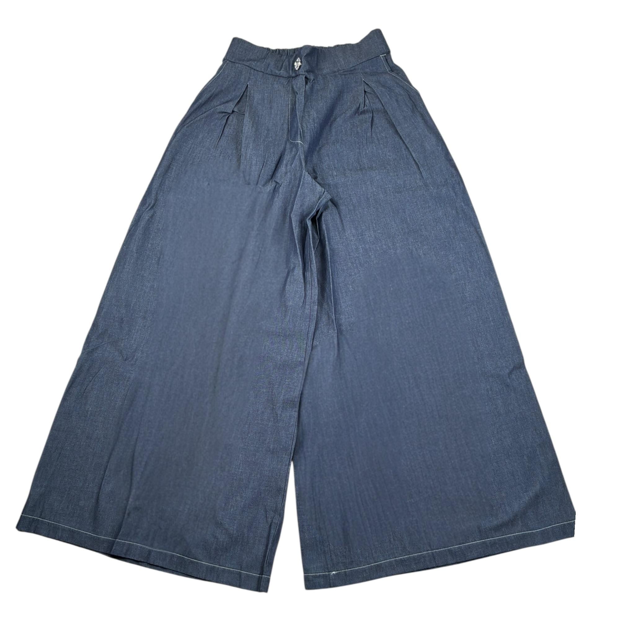 Shopart Pantalone tinta unita Modello Palazzo Blu per Bambina PNTSHA BLU SHOPART 