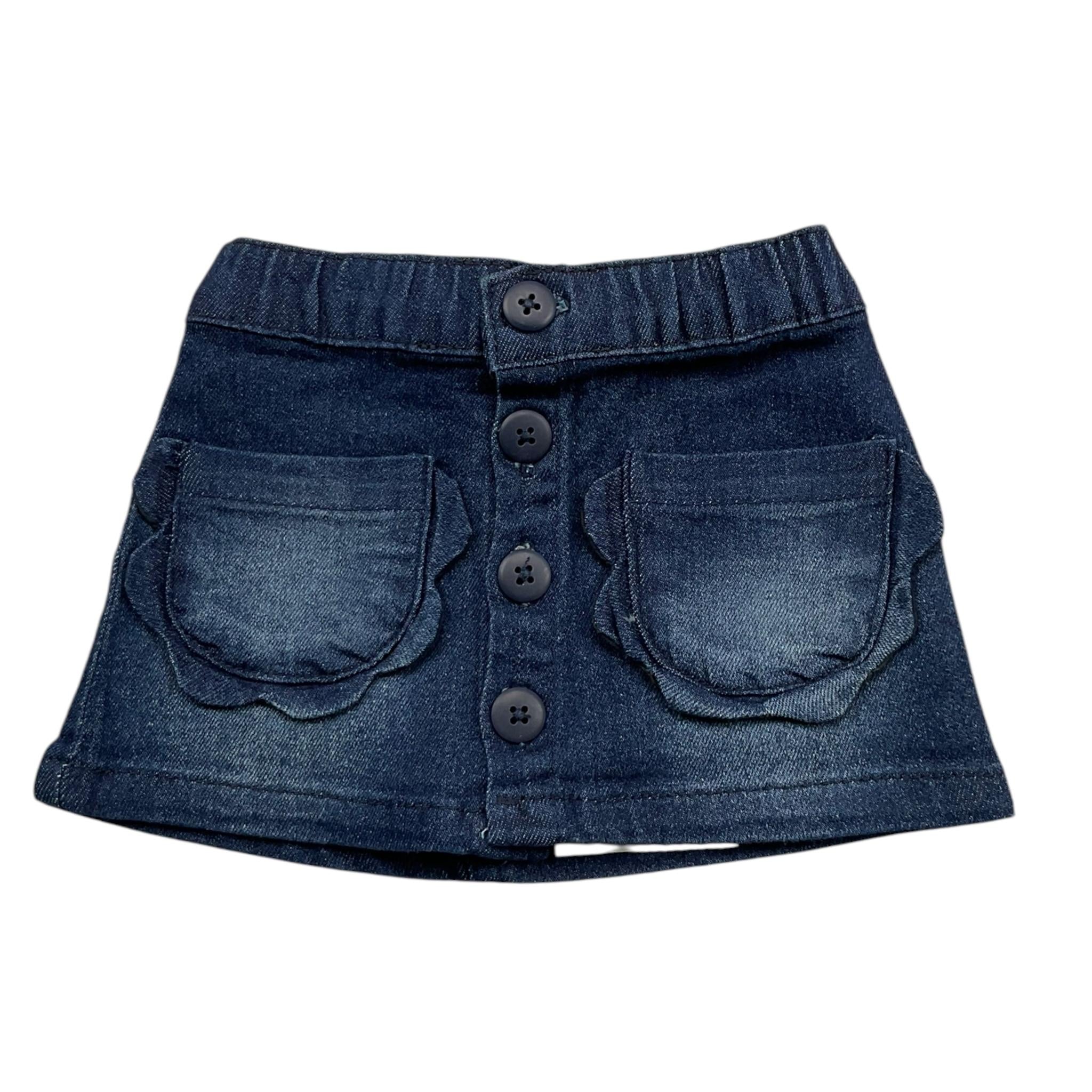 EMC gonna in denim tinta unita con elastico in vita Blu per Neonata AZ4162 BLU EMC 