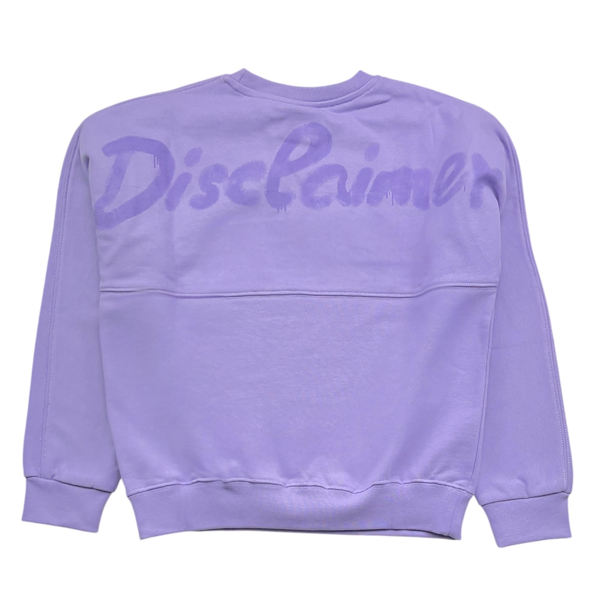 DISCLAIMER felpa girocollo tinta unita con stampa Lilla per Bambino 24IDK58304 LILLA DISCLAIMER 