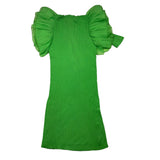 Twinset Einfarbiges Halbarmkleid mit grünem Tüll für Mädchen