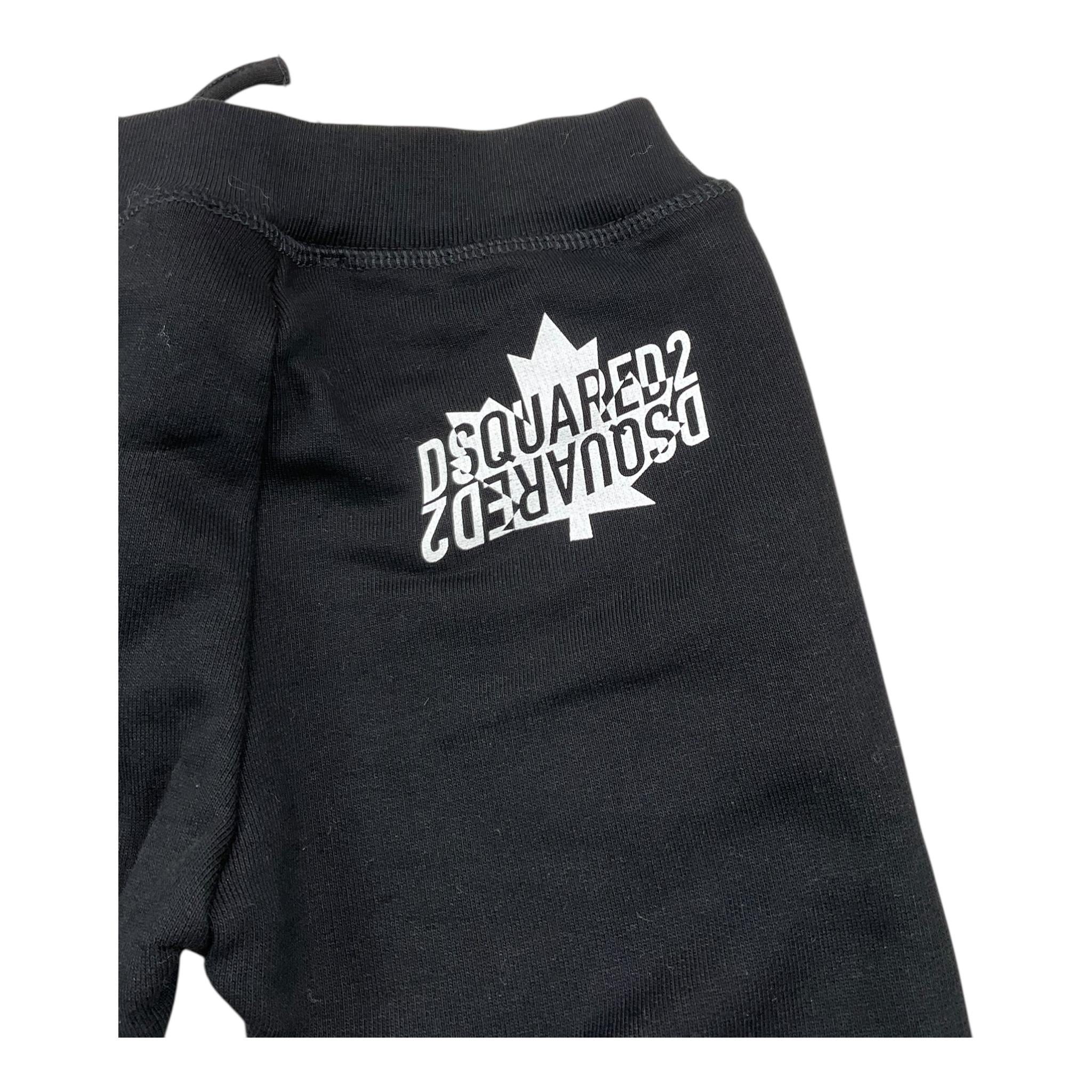 DSQUARED2 pantalone tuta tinta unita con logo Nero per Bambino DQ1801J NERO DSQUARED2 