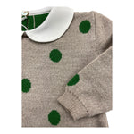 BABY LORD tutina tinta unita con pois in contrasto Fango per Neonata 332 FANGO BABY LORD 