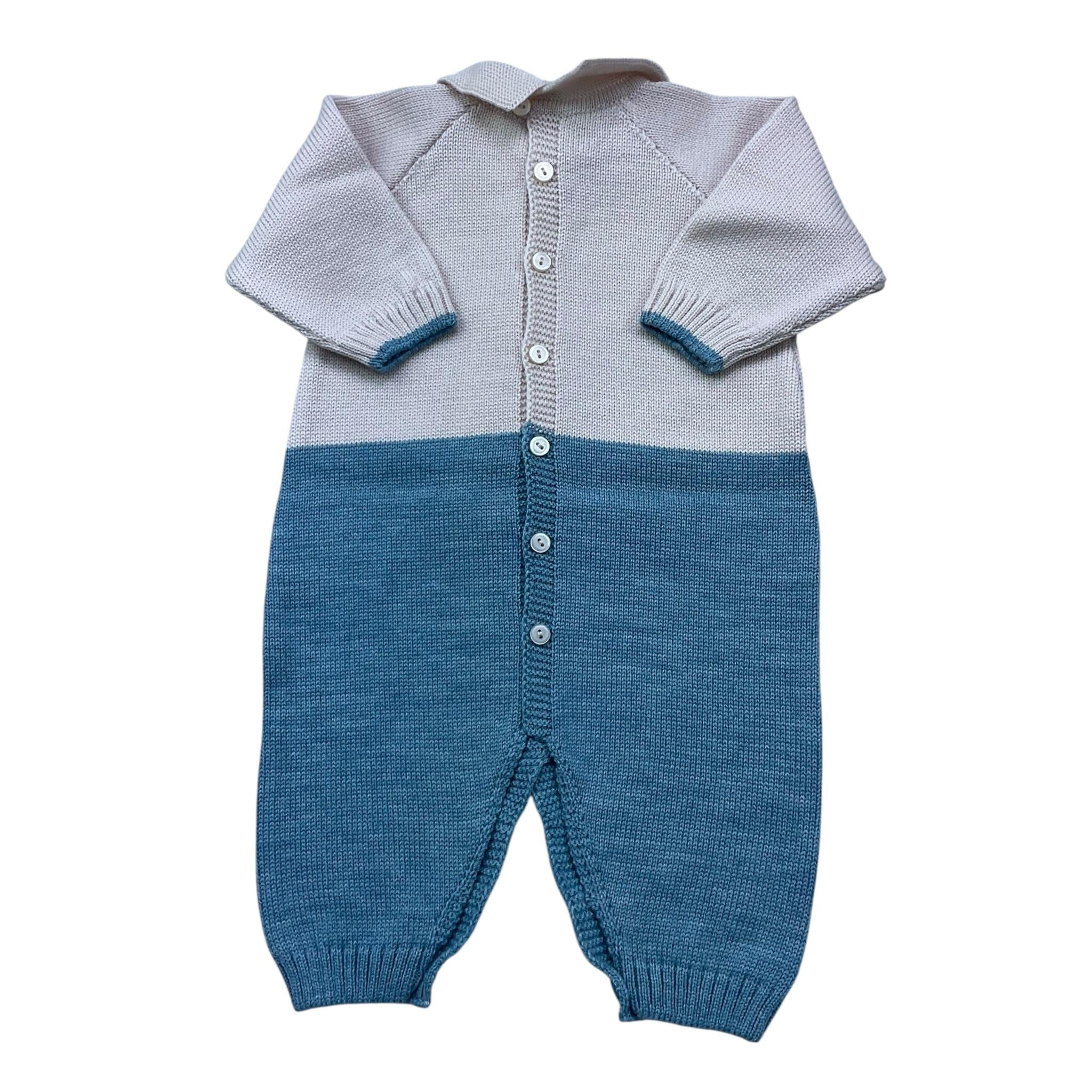 MARLU' tutina bicolore manica lunga in maglia Beige per Neonato IF5710 BEIGE MARLU' 