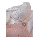 Barcellino Komplett 2-teiliger Shirt-Strampler zweifarbig weiß/rosa für Neugeborene