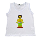 Mousse Canotta Tinta Unita con Stampa per Neonato DINOBEACHHN BIANCO MOUSSE 