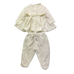 NINNAOH completo 2pz maglia-ghettina tinta unita con ricami Bianco per Neonata I2324CL BIANCO NINNAOH 