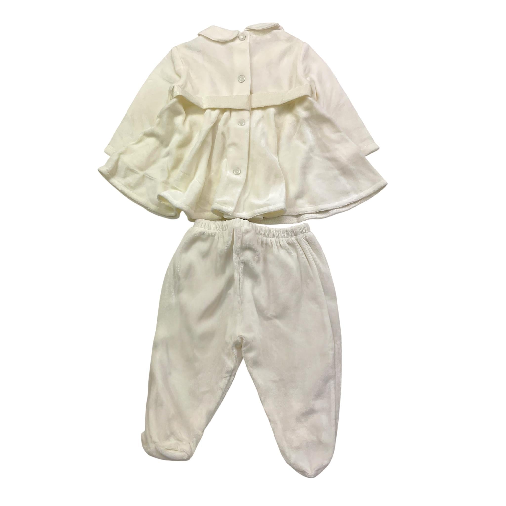 NINNAOH completo 2pz maglia-ghettina tinta unita con ricami Bianco per Neonata I2324CL BIANCO NINNAOH 