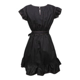 Monnalisa Abito Tinta Unita con Cuciture In Contrasto per Bambina 417907 NERO MONNALISA 