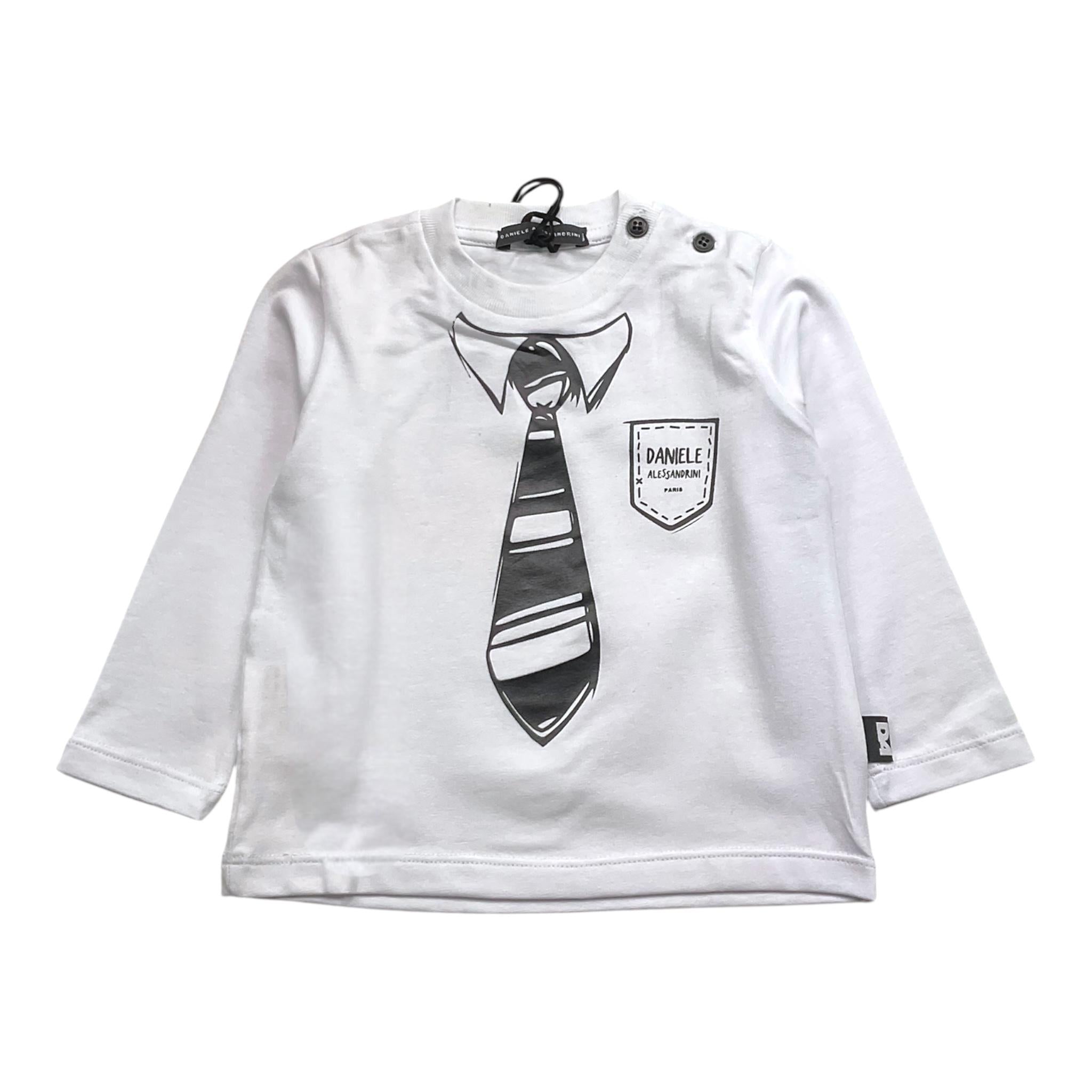 DANIELE ALESSANDRINI shirt girocollo tinta unita con stampa Bianco per Neonato 1291M00061XN BIANCO DANIELE ALESSANDRINI 
