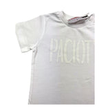 Cesare Paciotti Rundhals-T-Shirt, einfarbig, mit weißem Logo-Print für Neugeborene