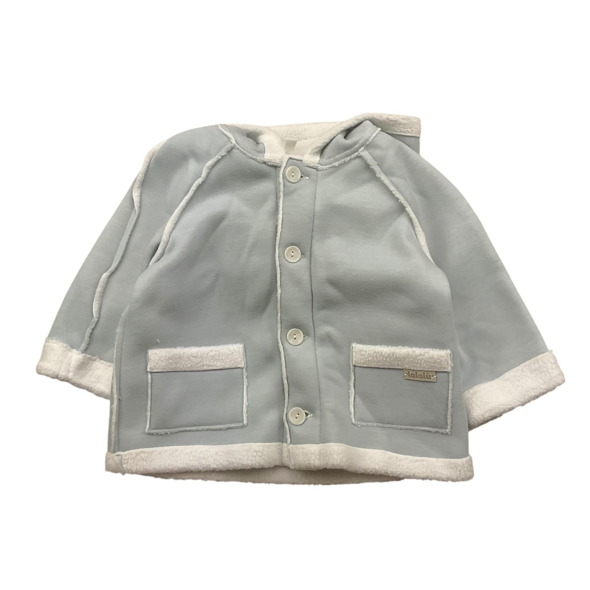 LALALU' cappotto tinta unita con bottoni e cappuccio Azzurro per Neonato GIL1N AZZURRO LALALU' 