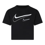 Nike T-Shirt Girocollo Tinta Unita con Logo per Bambina 36L670 NERO NIKE 