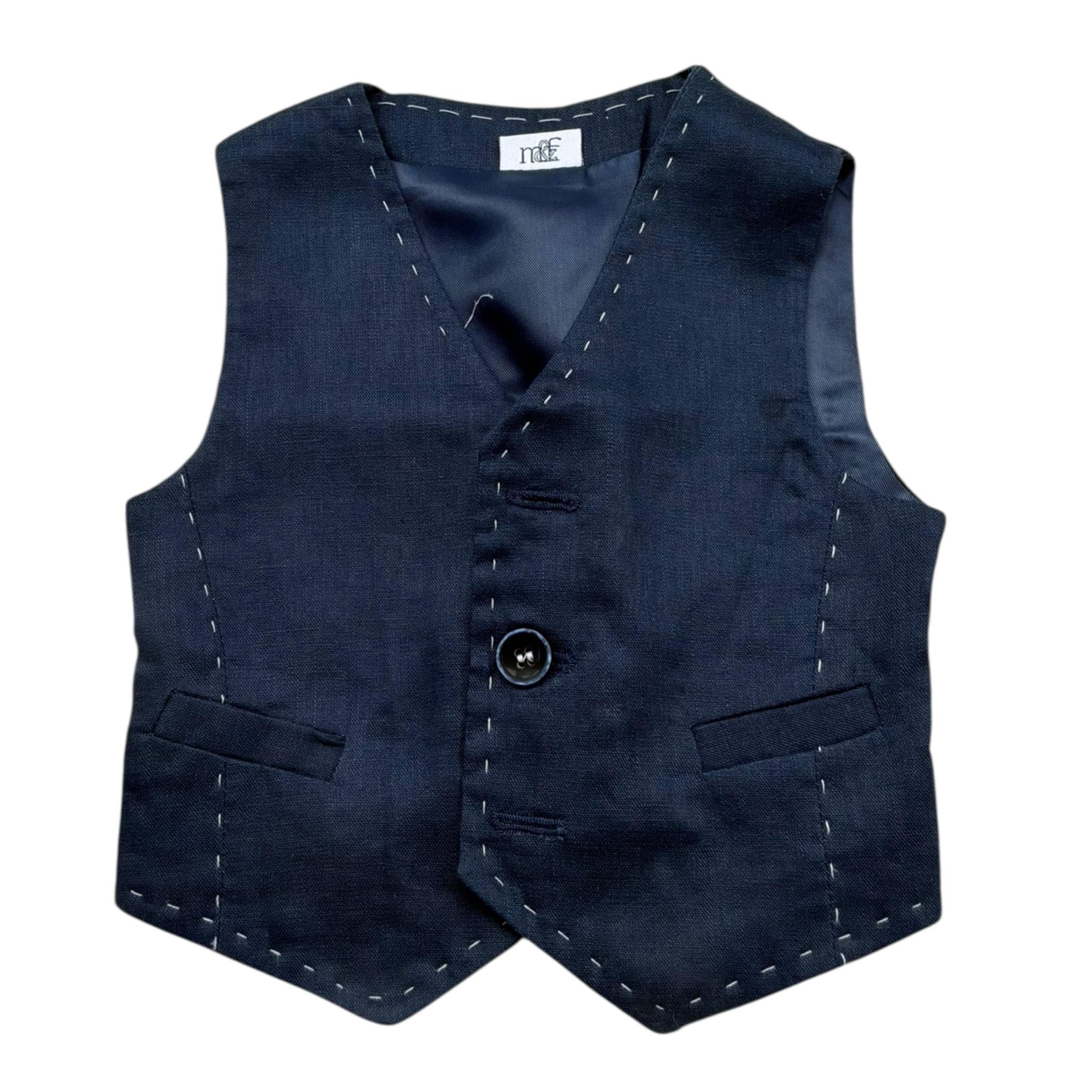 Manuel & Frank Gilet Tinta Unita con Bottoni  per Neonato EHEHUERU BLU MANUEL & FRANK 