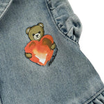 Moschino Abito In Denim Giromanica con Bottoni per Neonata MDV0D9 AZZURRO MOSCHINO 