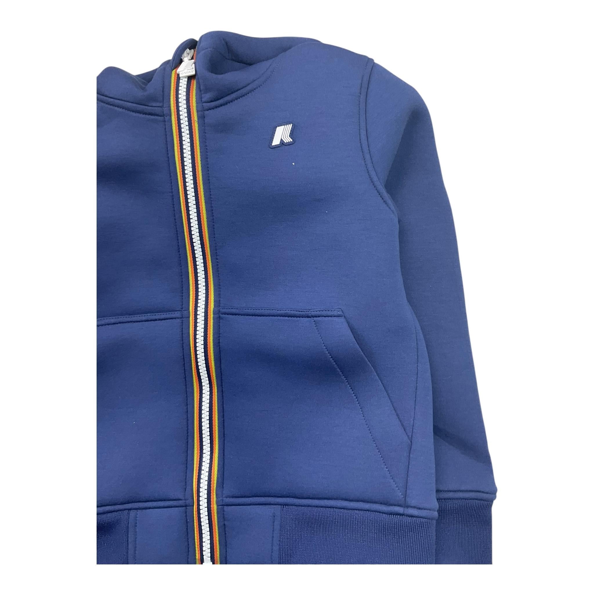 K-WAY felpa tinta unita con zip e cappuccio Blu per Bambino K2124RW BLU K-WAY 