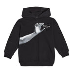 BALMAIN felpa chiusa con cappuccio tinta unita con stampa in contrasto Nero per Bambino BT4R60 NERO BALMAIN 