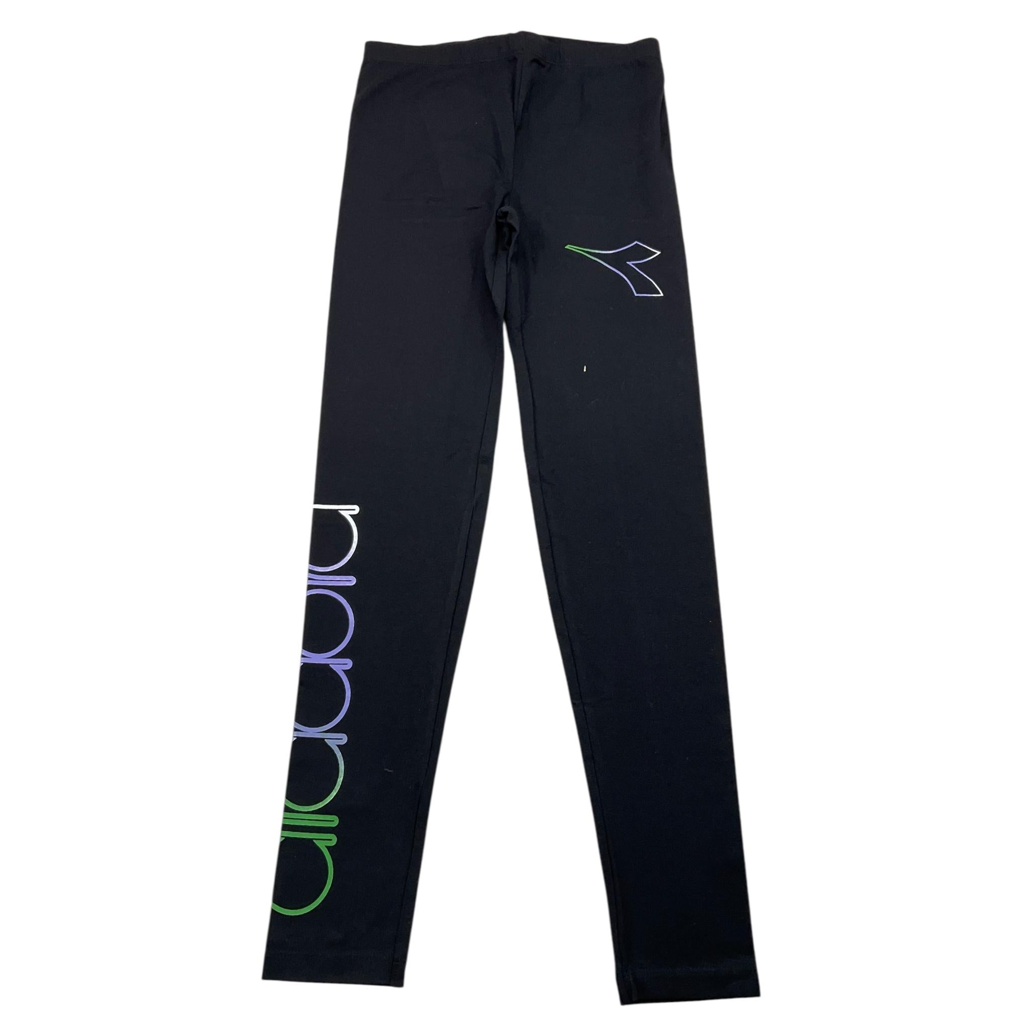 DIADORA leggins tinta unita con logo Nero per Bambina F4DIJGLG057 NERO DIADORA 