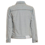 Vicolo Jeansjacke mit Perlenapplikationen Hellblau für Mädchen
