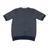 Boss Poloshirt im Strick-Halbarm zweifarbig mit blau/weißem Streifenmuster für Jungen