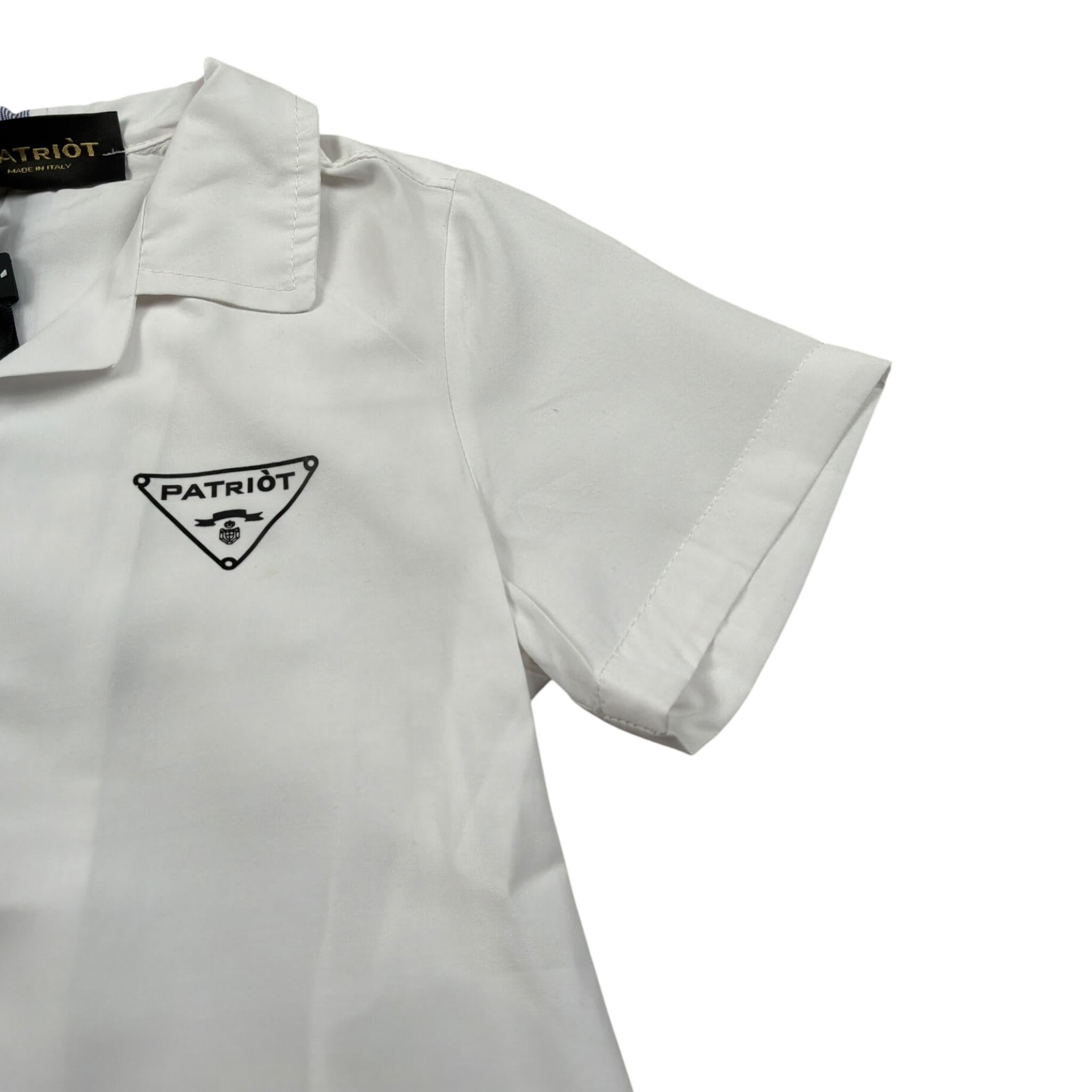 Patriot Camicia Mezza Manica Fantasia A Righe Bianco/Blu per Bambino 00814J BIANCO/BLU PATRIOT 