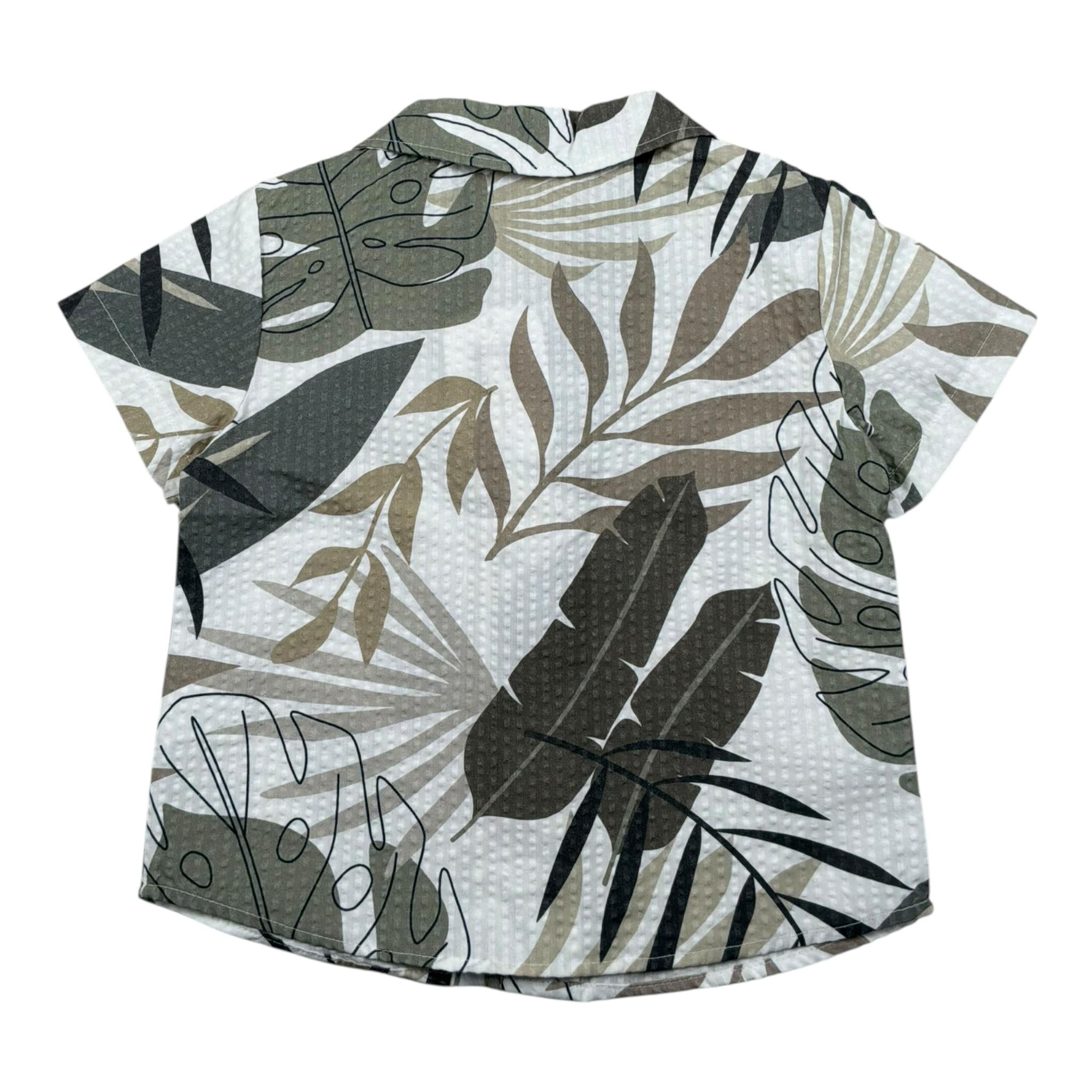 Lalalu' Camicia Tinta Unita Mezza Manica con Fantasia per Bambino CML350PBXJ BIANCO LALALU' 