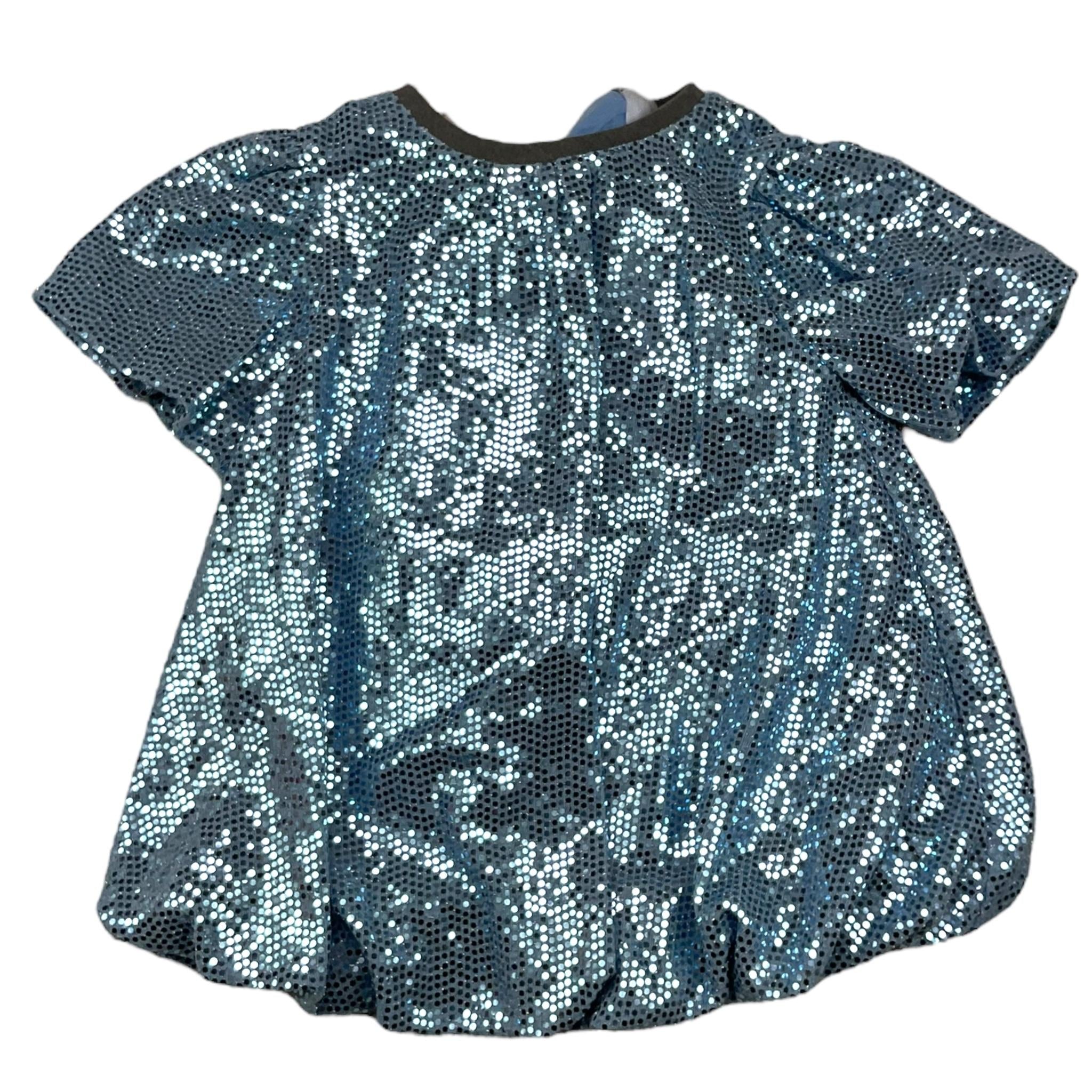 MISS GRANT abito mezza manica tinta unita paillettato Azzurro per Neonata MG1178 AZZURRO MISS GRANT 