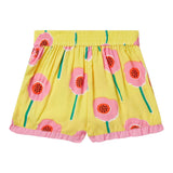 Stella Mccartney Einfarbige Shorts mit gelbem Blumendruck für Mädchen
