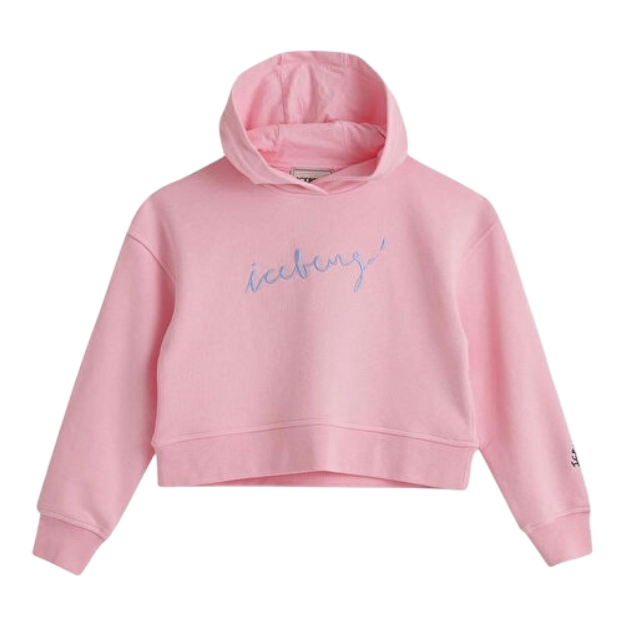 Iceberg Felpa Tinta Unita con Cappuccio E Stampa per Bambina MFICE5152J ROSA ICEBERG 