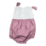 Ilfarobimbi Pagliaccett Bicolore con Fantasia A Righe per Neonata GELSOMINO BIANCO/ROSA ILFAROBIMBI 