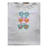 Please T-Shirt Rundhals Einfarbig mit Kontrastdruck Weiß für Baby Mädchen