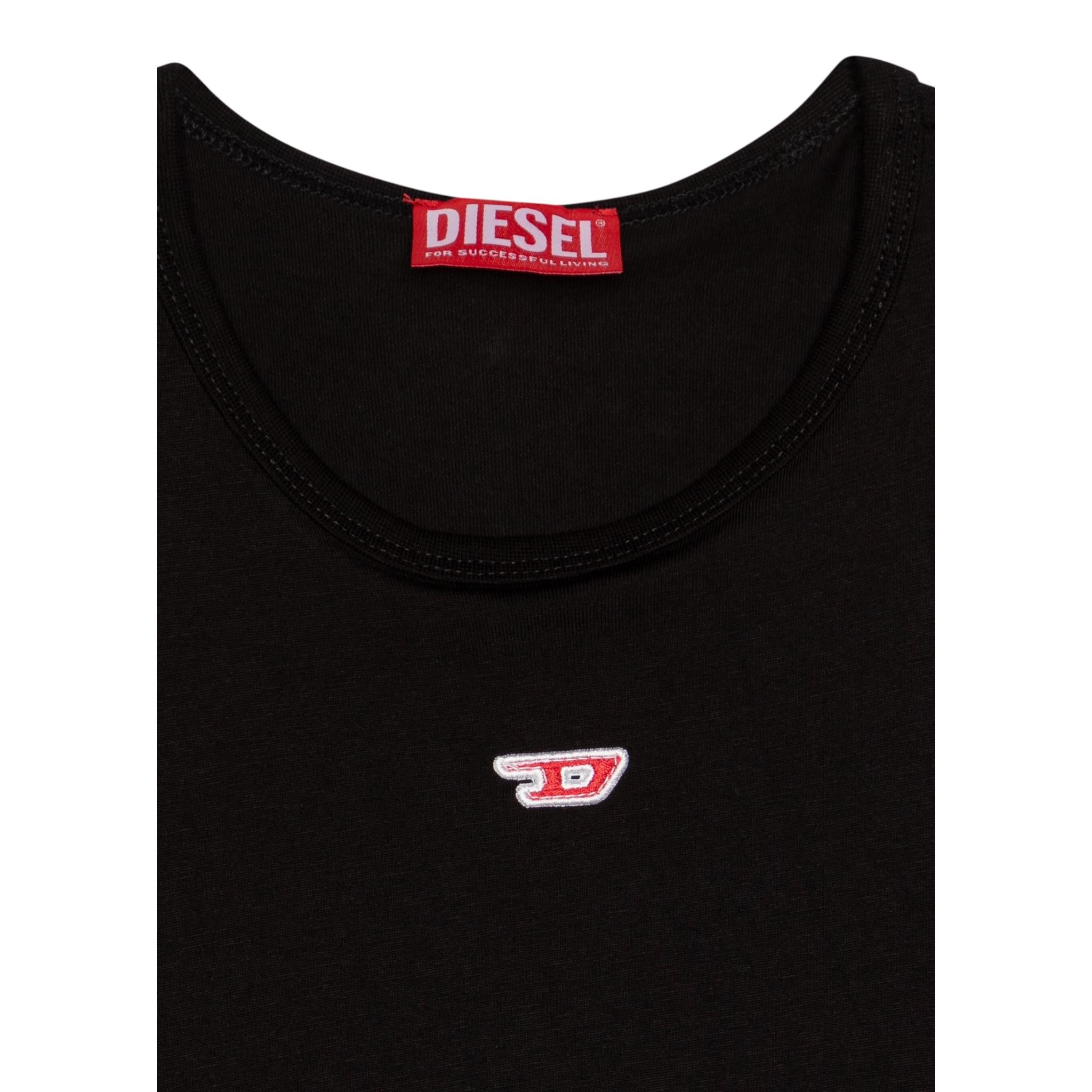 Diesel Canotta tinta unita con Logo Nero per Bambina J02238XX NERO DIESEL 