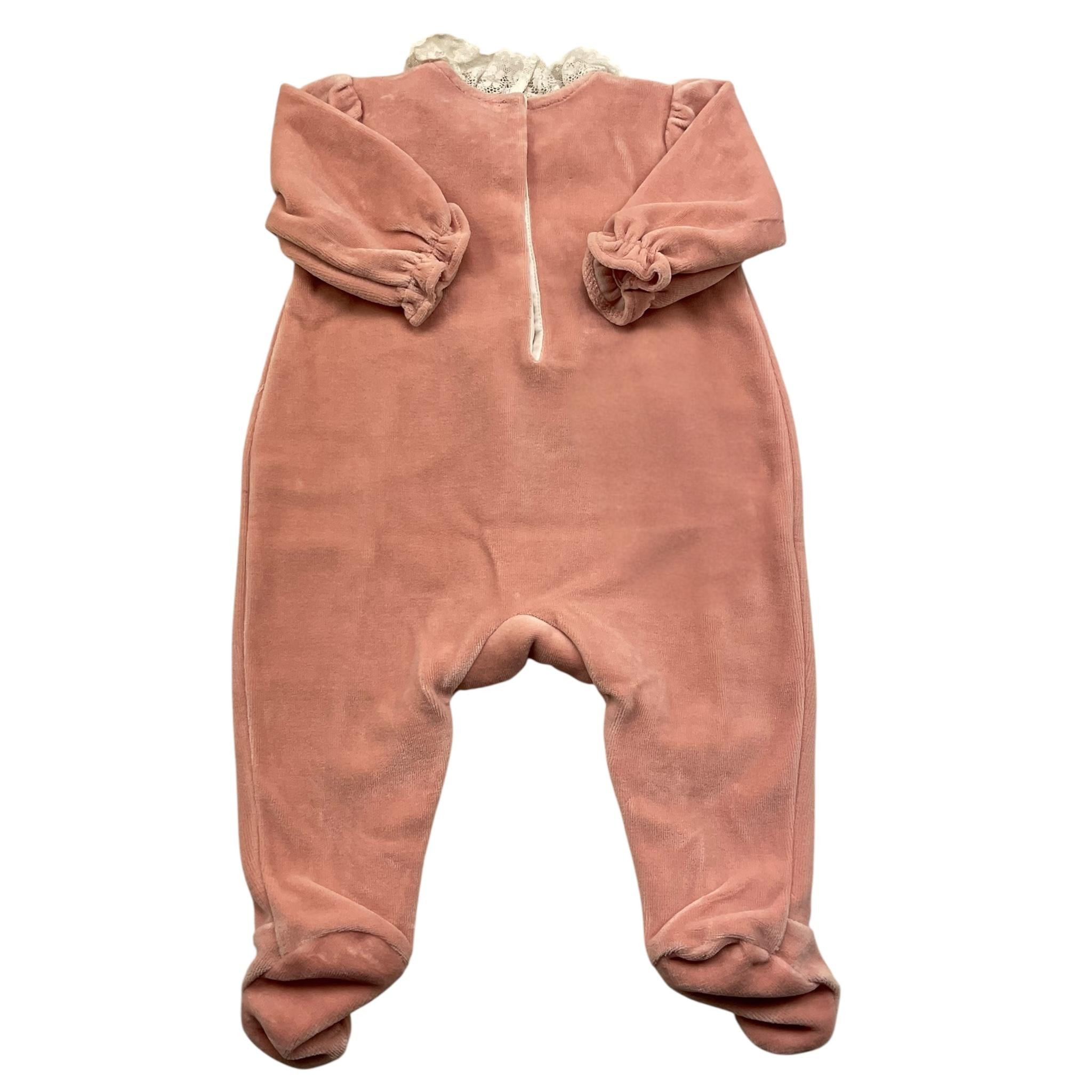 TARTINE ET CHOCOLAT tutina manica lunga tinta unita in ciniglia Rosa per Neonata TX54060 ROSA TARTINE ET CHOCOLAT 