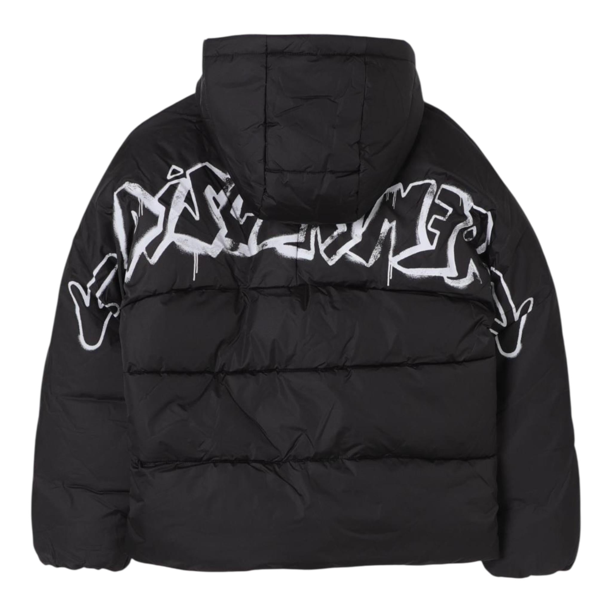 DISCLAIMER giubbino tinta unita con cappuccio e logo Nero per Bambino 24IDK58210 NERO DISCLAIMER 