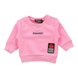 DSQUARED2 felpa chiusa girocollo tinta unita cn stampa logo Rosa per Neonata DQ1881 ROSA DSQUARED2 
