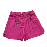 Manila Grace einfarbige Shorts mit rosa Gürtel für Mädchen