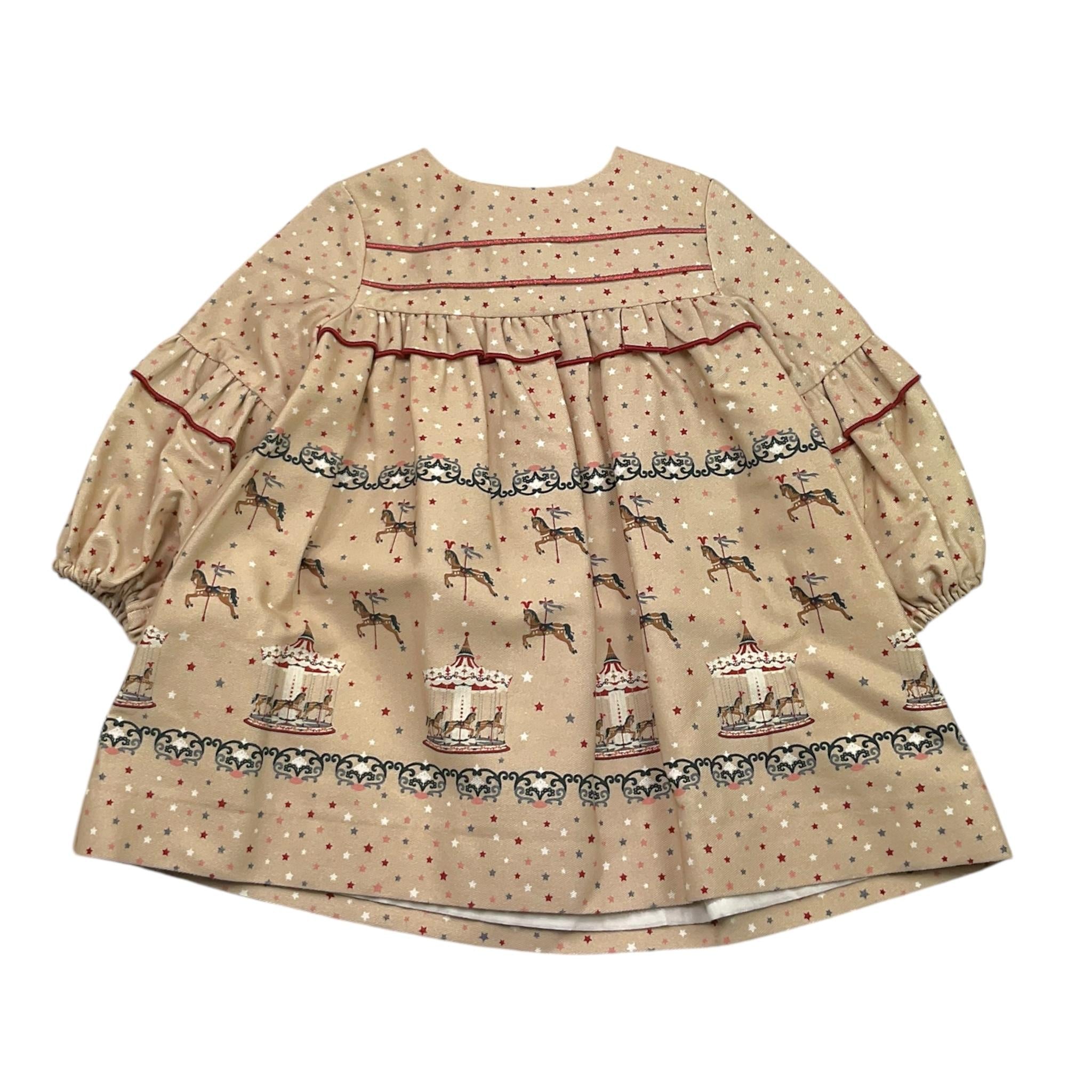 MIRANDA abito tinta unita con fantasia stelle Beige per Neonata 360159 BEIGE MIRANDA 