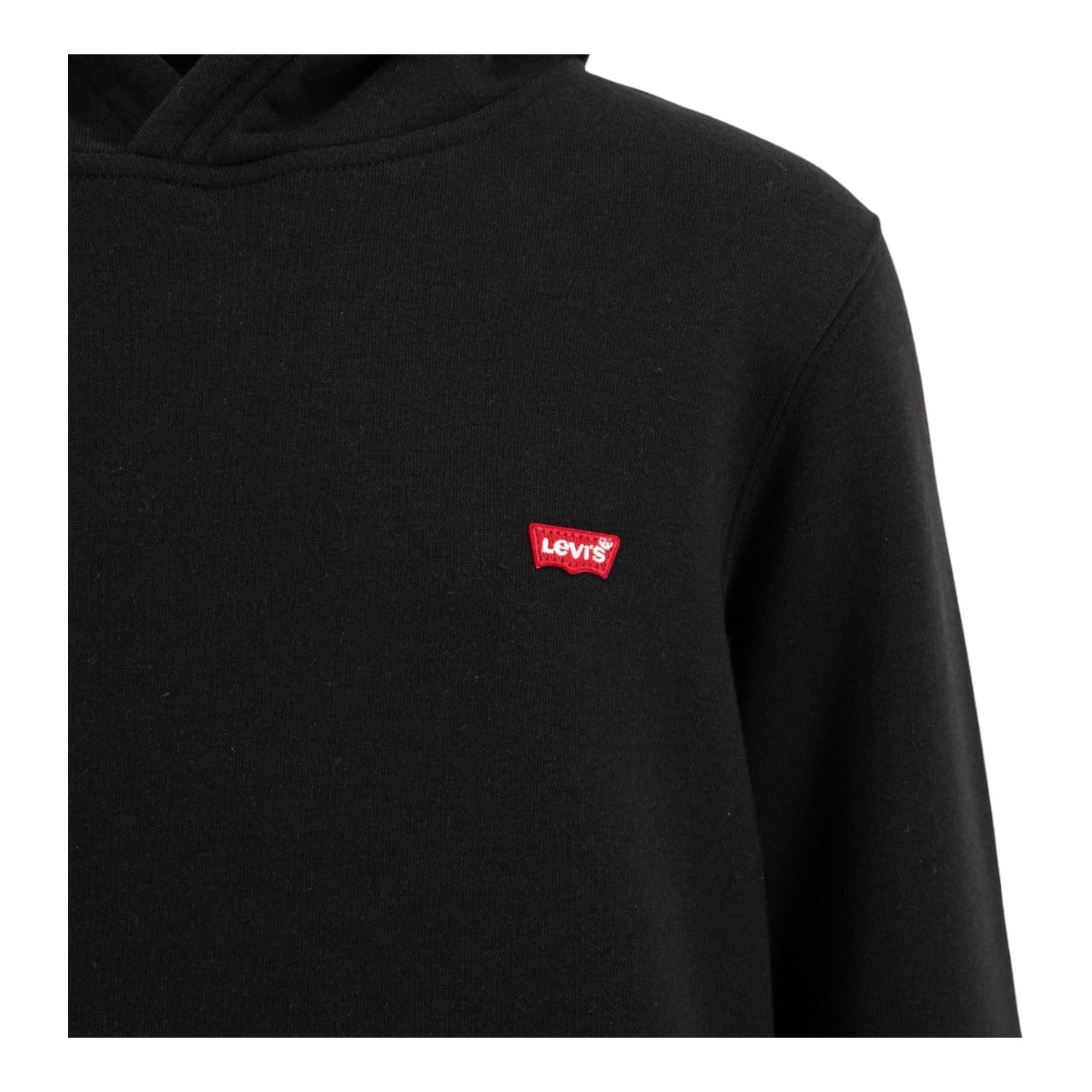 LEVIS felpa chiusa con cappuccio tinta unita con logo Nero per Bambino 9EL452 NERO LEVIS 