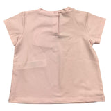Liu Jo Einfarbiges T-Shirt mit Rundhalsausschnitt und rosa Glitzer-Print für Baby-Mädchen
