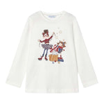 MAYORAL shirt girocollo tinta unita con stampa in contrasto Bianco per Bambina 4072 BIANCO MAYORAL 