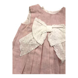 Le Coconne Einfarbiges Ärmelloses Kleid mit Rosa Schleife für Baby Mädchen