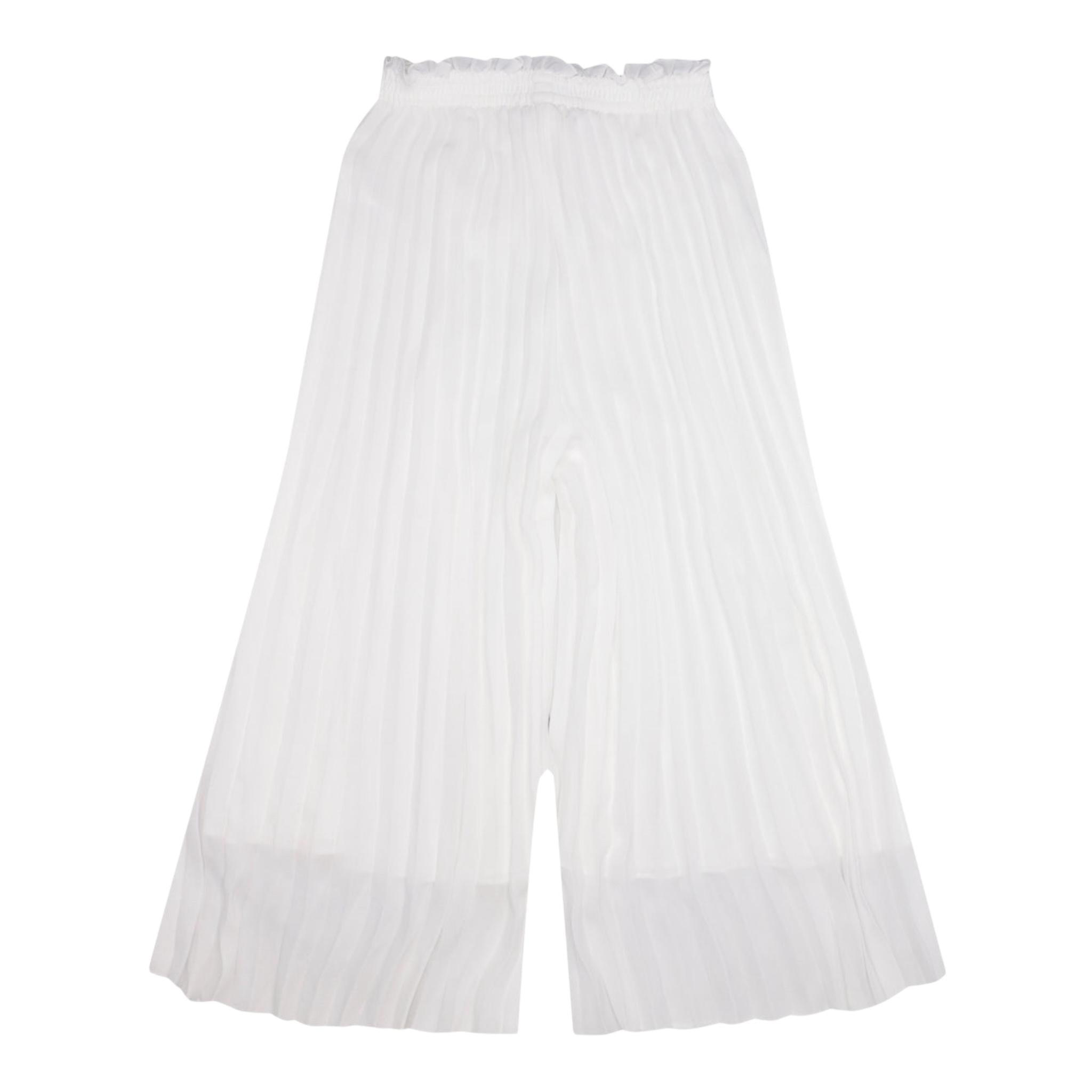 Monnalisa Pantalone Tinta Unita con Elastico In Vita per Bambina 79E400 BIANCO MONNALISA 