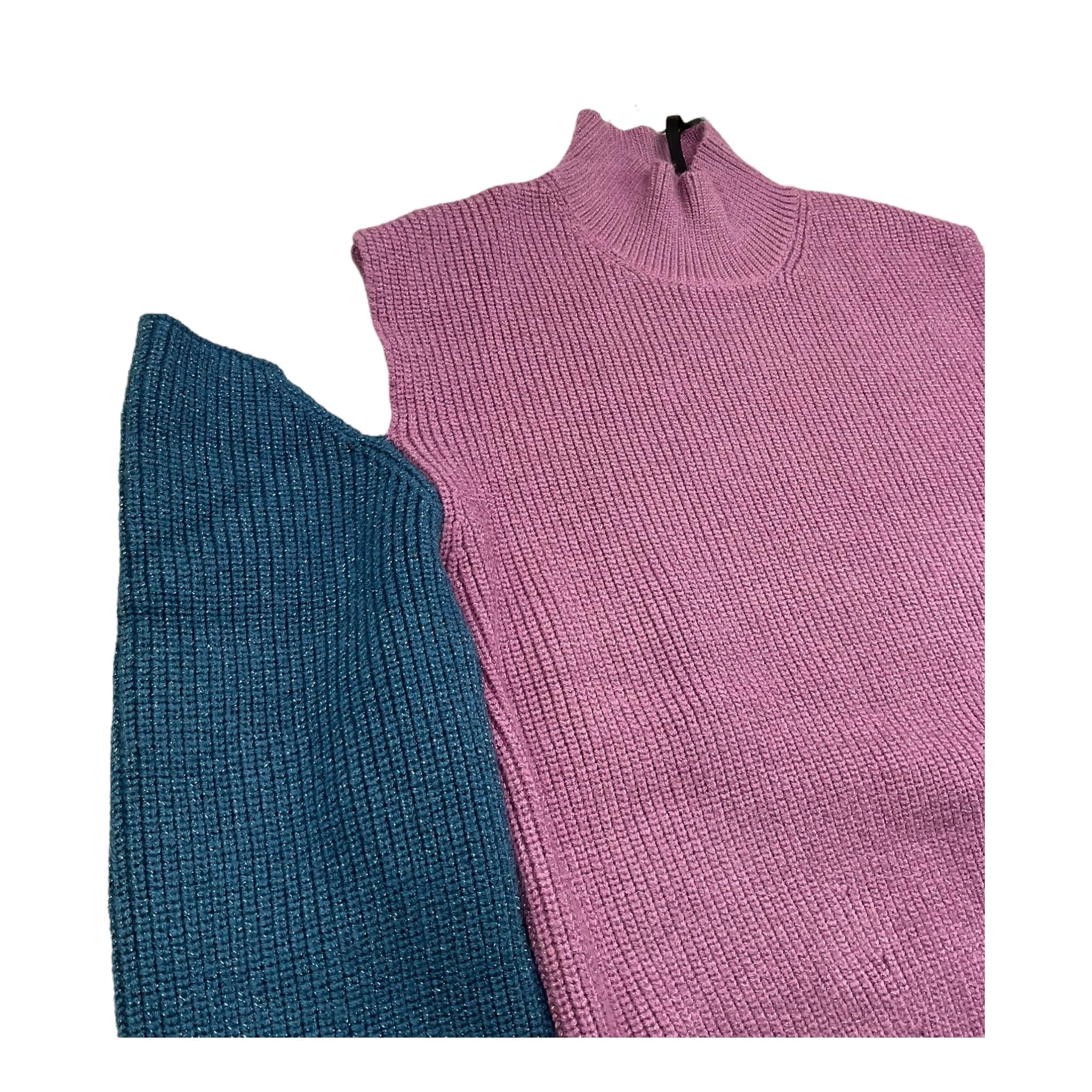 TO be too maglia mezzo collo tinta unita con maniche in contrasto Lilla per Bambina TFJF24M493 LILLA TO be too 