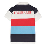 Trussardi Poloshirt mit halblangen Ärmeln, mehrfarbiges Streifenmuster für Neugeborene