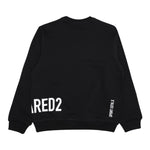 DSQUARED2 felpa chiusa girocollo tinta unita con stampa in contrasto Nero per Bambino DQ2538X NERO DSQUARED2 